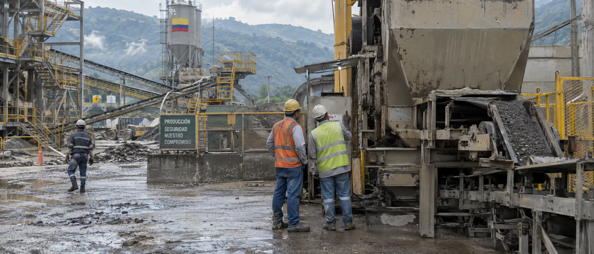 Equipo de trabajo en operación dentro de una planta industrial