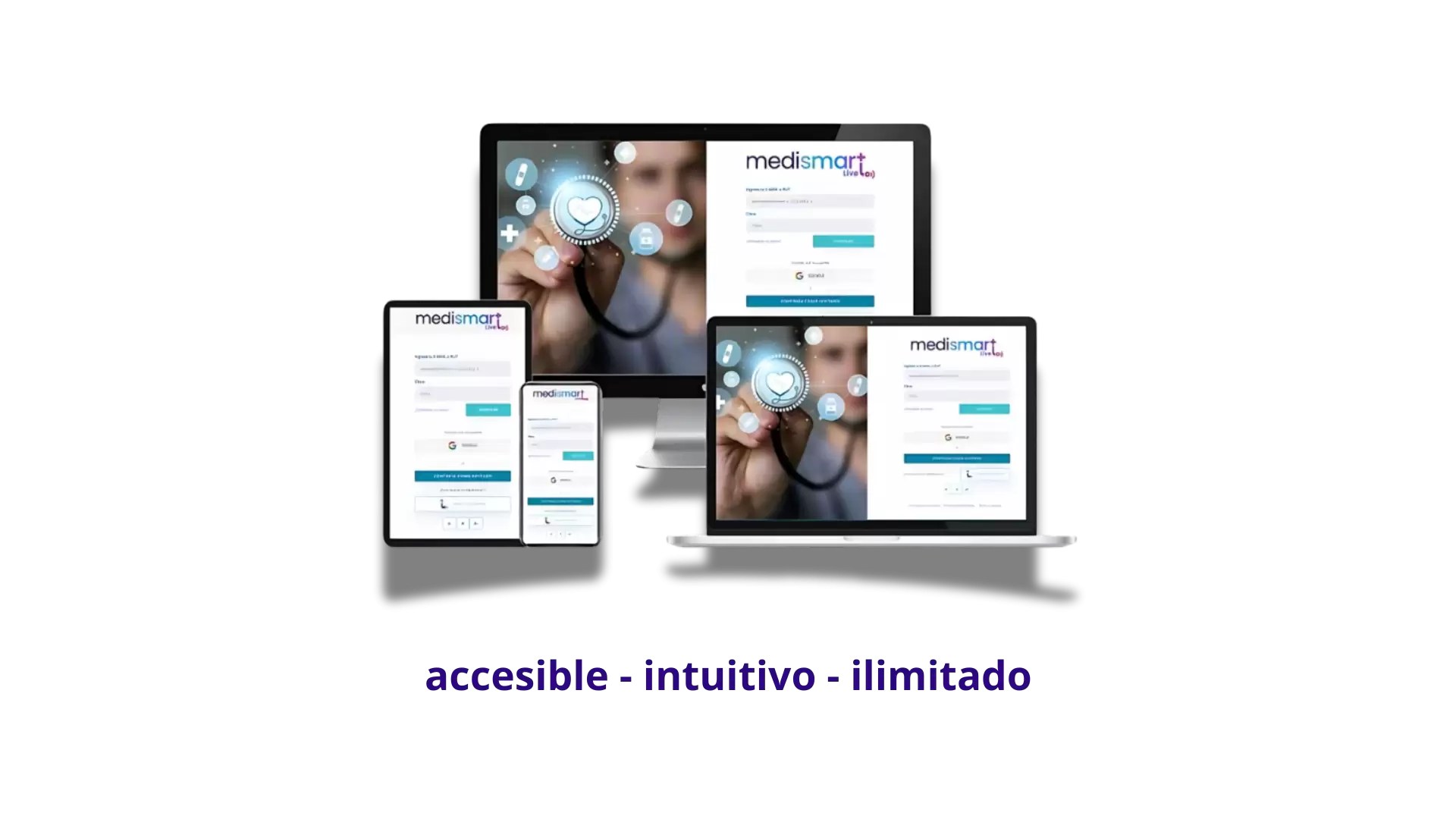 Vista de la plataforma Medismart en diferentes dispositivos